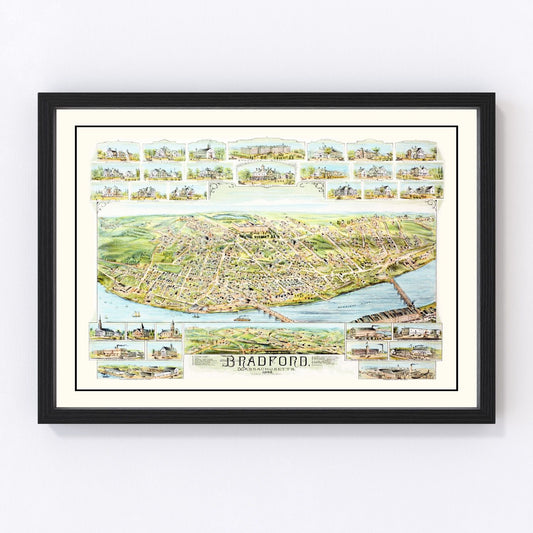Vintage Map of Bradford, Massachusetts 1892