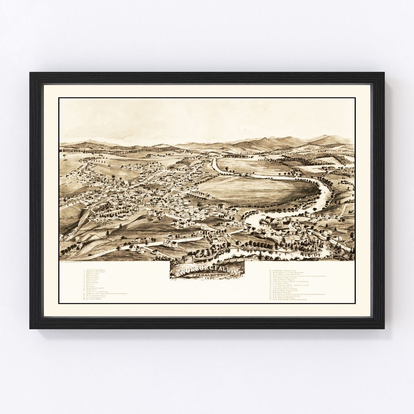 Vintage Map of Enosburg Falls, Vermont 1892