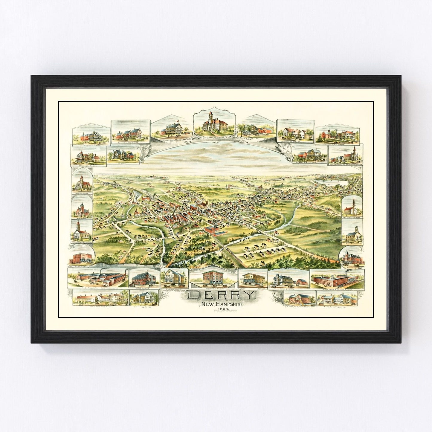 Vintage Map of Derry, New Hampshire 1898