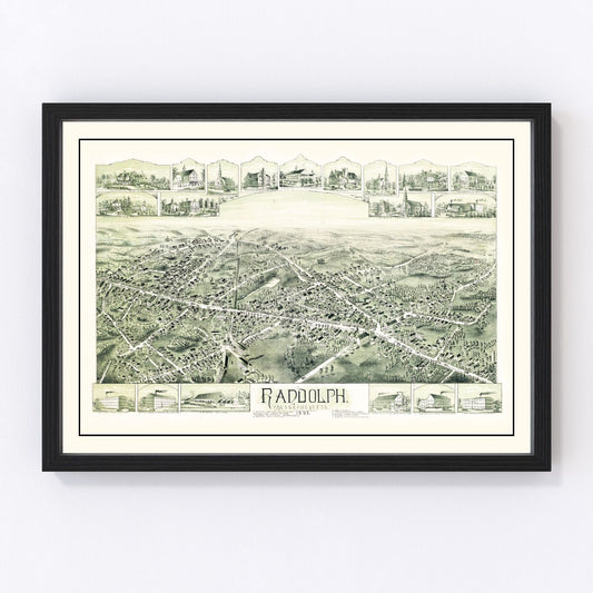 Vintage Map of Randolph, Massachusetts 1892