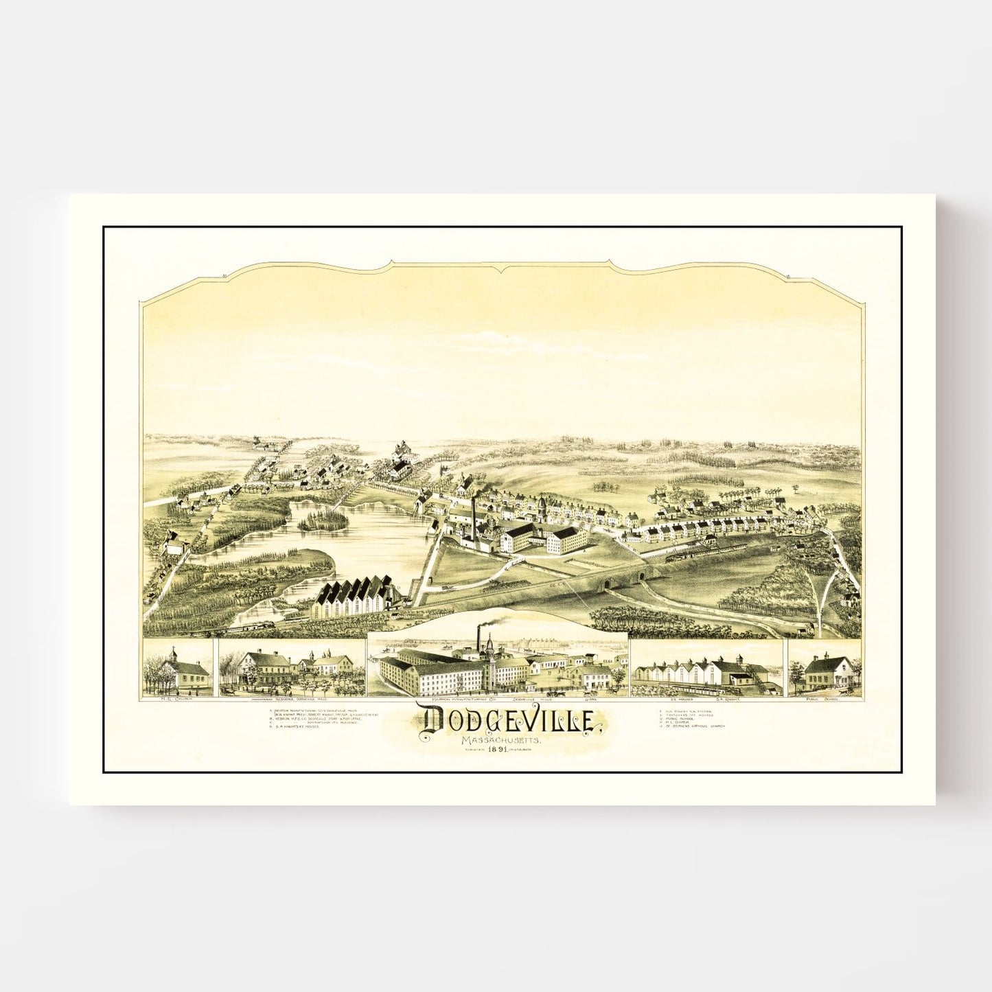 Vintage Map of Dodgeville, Massachusetts 1891