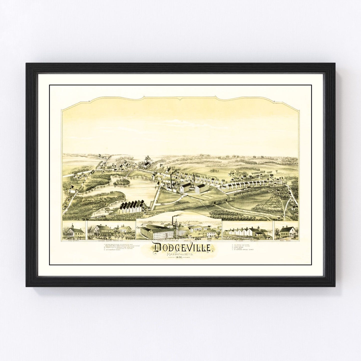 Vintage Map of Dodgeville, Massachusetts 1891