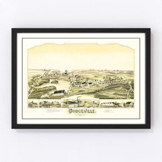 Vintage Map of Dodgeville, Massachusetts 1891