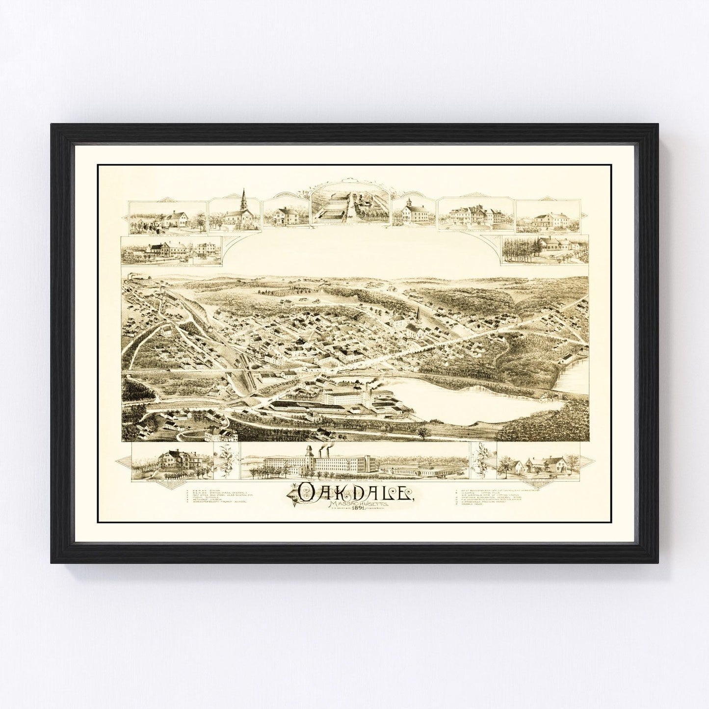 Vintage Map of Oakdale, Massachusetts 1891