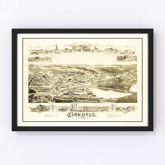 Vintage Map of Oakdale, Massachusetts 1891
