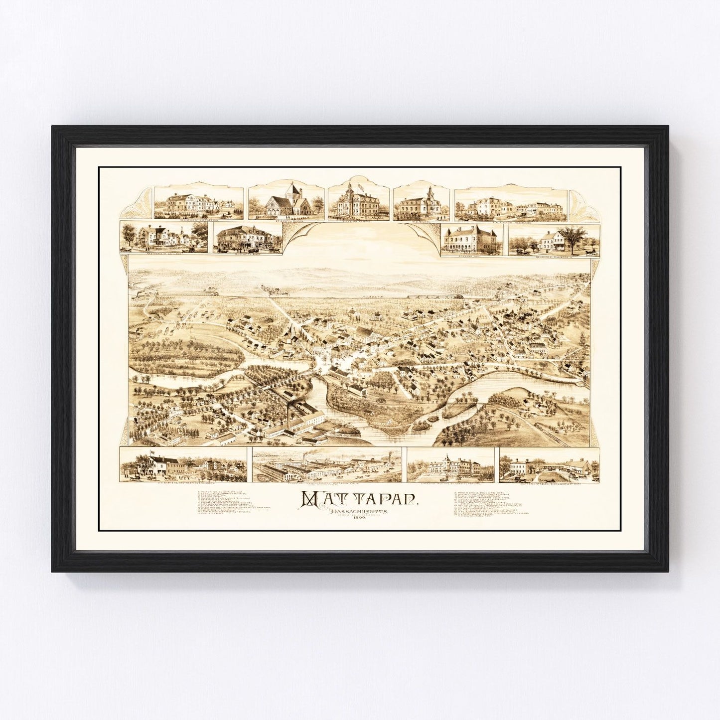 Vintage Map of Mattapan, Massachusetts 1890