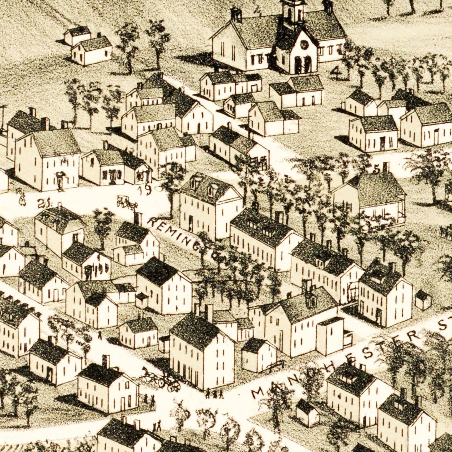 Vintage Map of Crompton, Rhode Island 1889