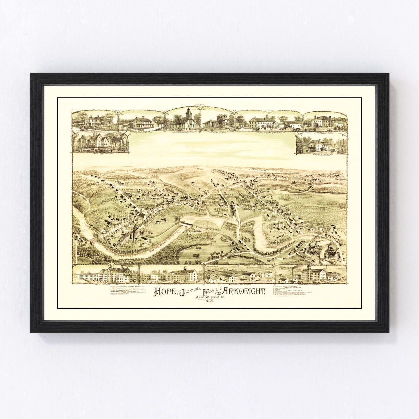 Vintage Map of Hope, Rhode Island 1889