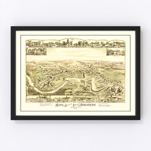 Vintage Map of Hope, Rhode Island 1889