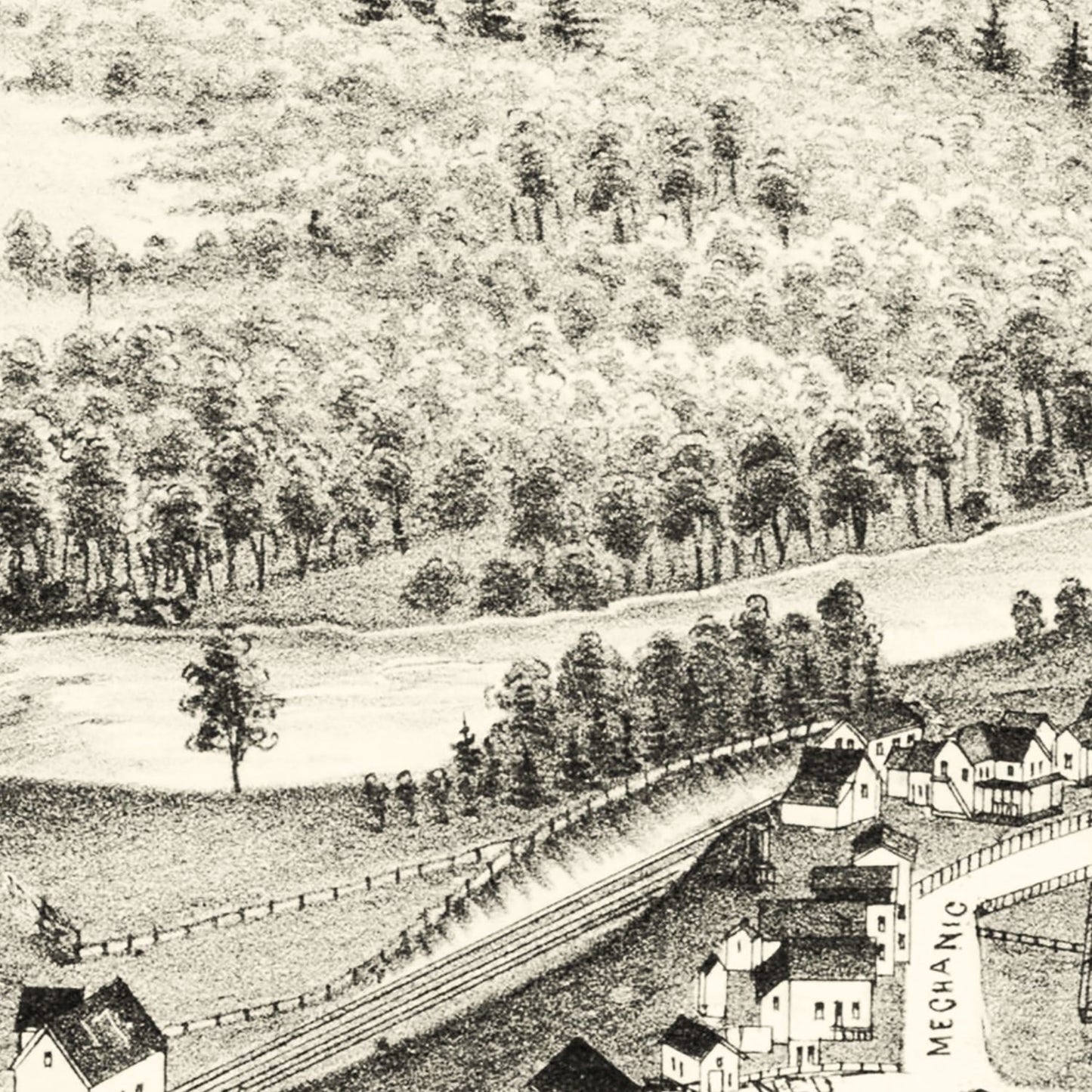 Vintage Map of Jewett City, Connecticut 1889