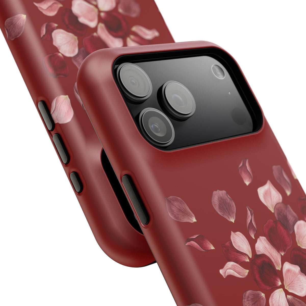 Phone Case — Red Floral Petal Magnetic Impact-Resistant Cover