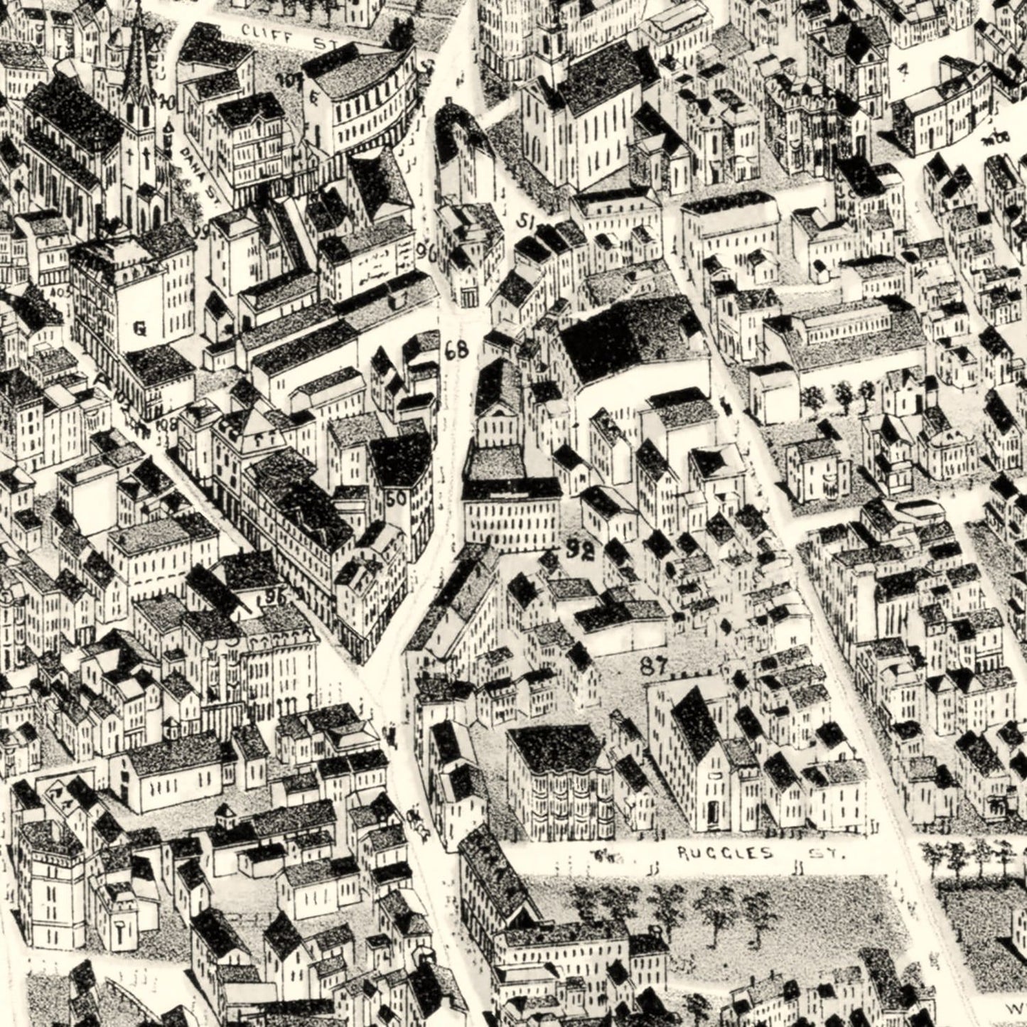 Vintage Map of Boston Highlands, Massachusetts 1888