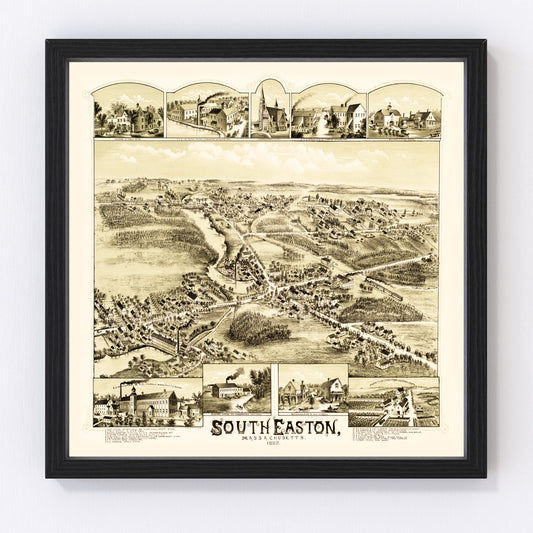 Vintage Map of South Easton, Massachusetts 1888