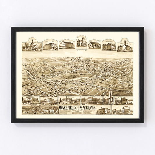 Vintage Map of Wakefield, Rhode Island 1888