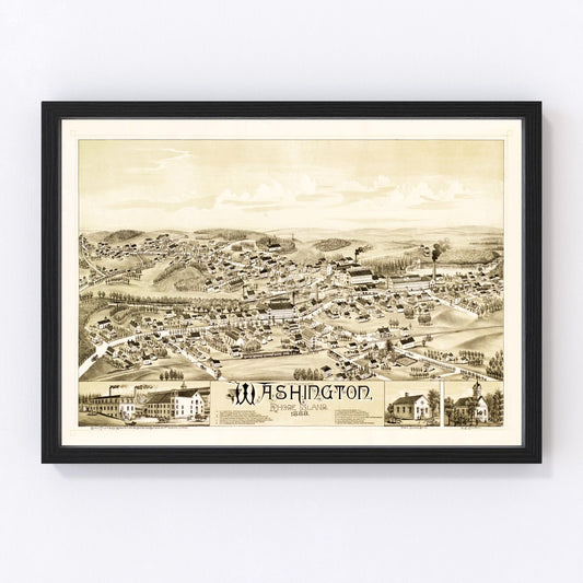Vintage Map of Washington, Rhode Island 1888