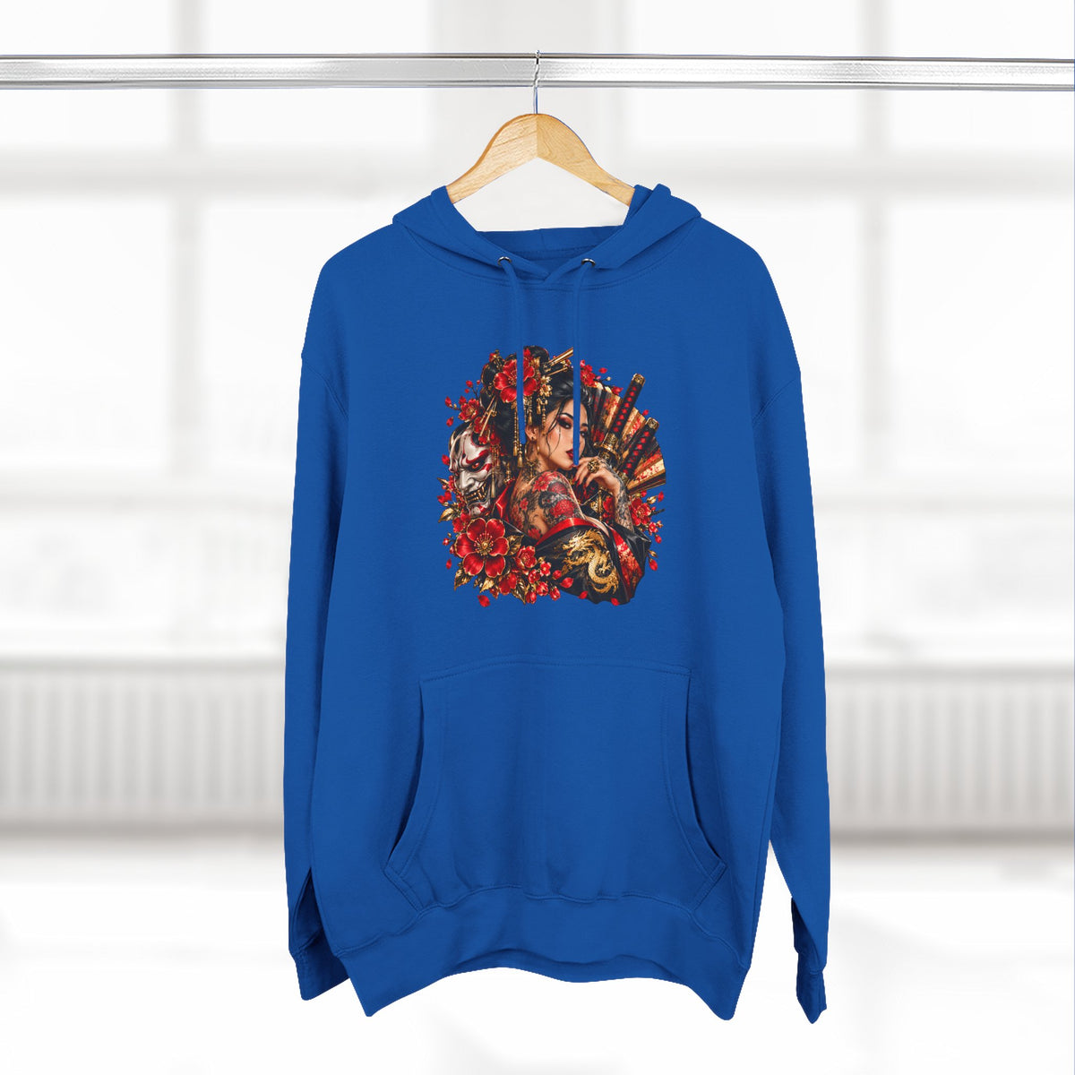 Floral Skull Hoodie — Gothic Rose Graphic Fleece Hoodie