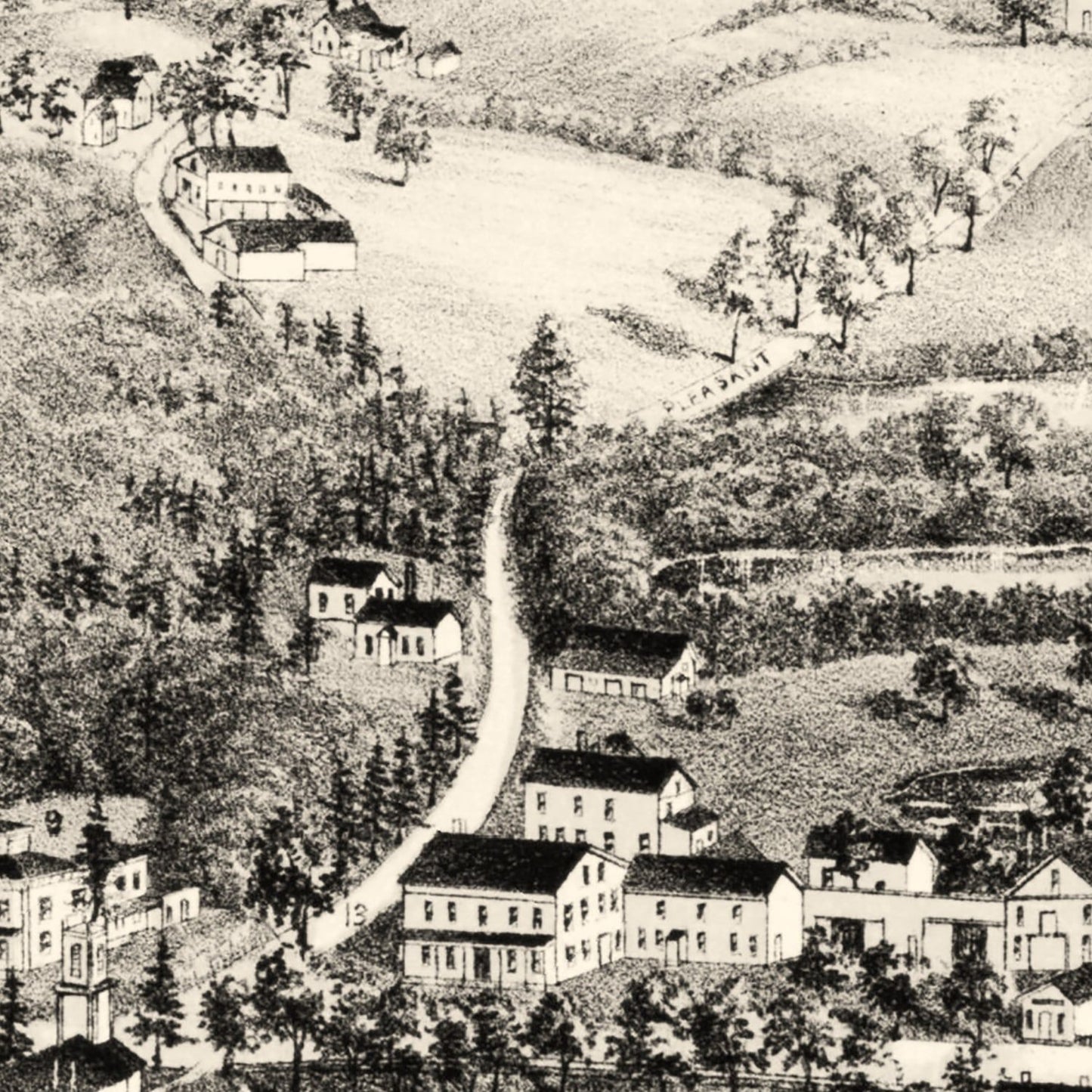 Vintage Map of Rochdale, Massachusetts 1887
