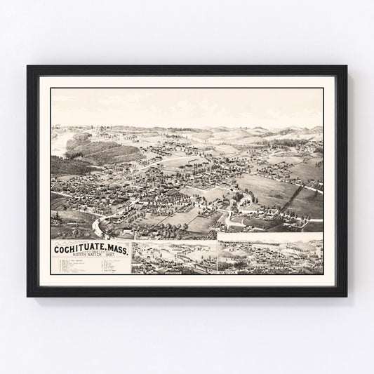 Vintage Map of Cochituate, Massachusetts 1887