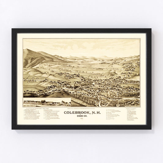 Vintage Map of Colebrook, New Hampshire 1887