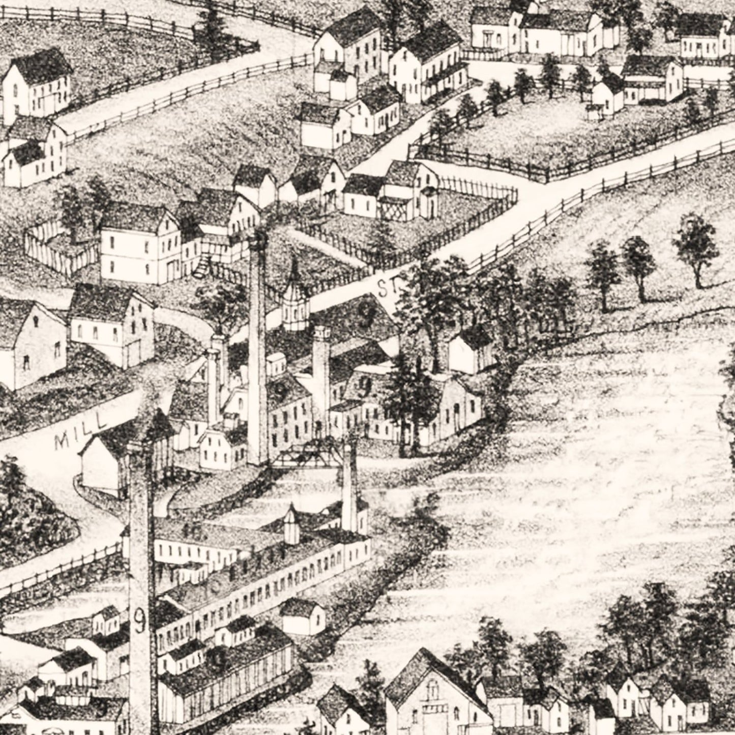 Vintage Map of East Pepperell, Massachusetts 1886