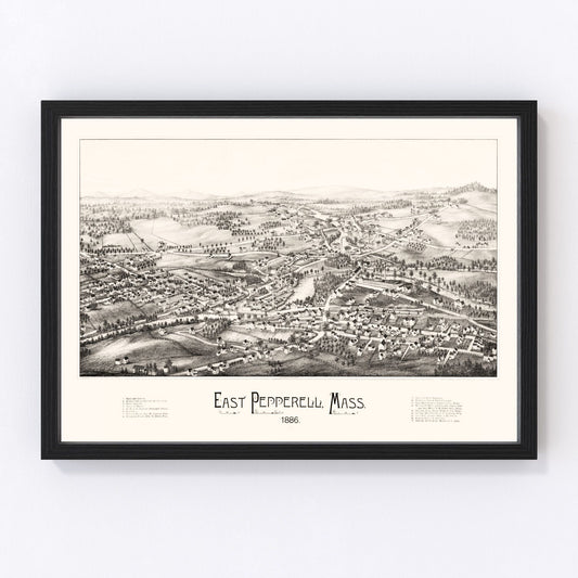 Vintage Map of East Pepperell, Massachusetts 1886
