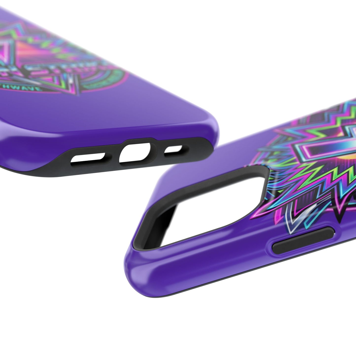 Neon Strike Phone Case — Retro 80s Lightning Magnetic Impact-Resistant Cover