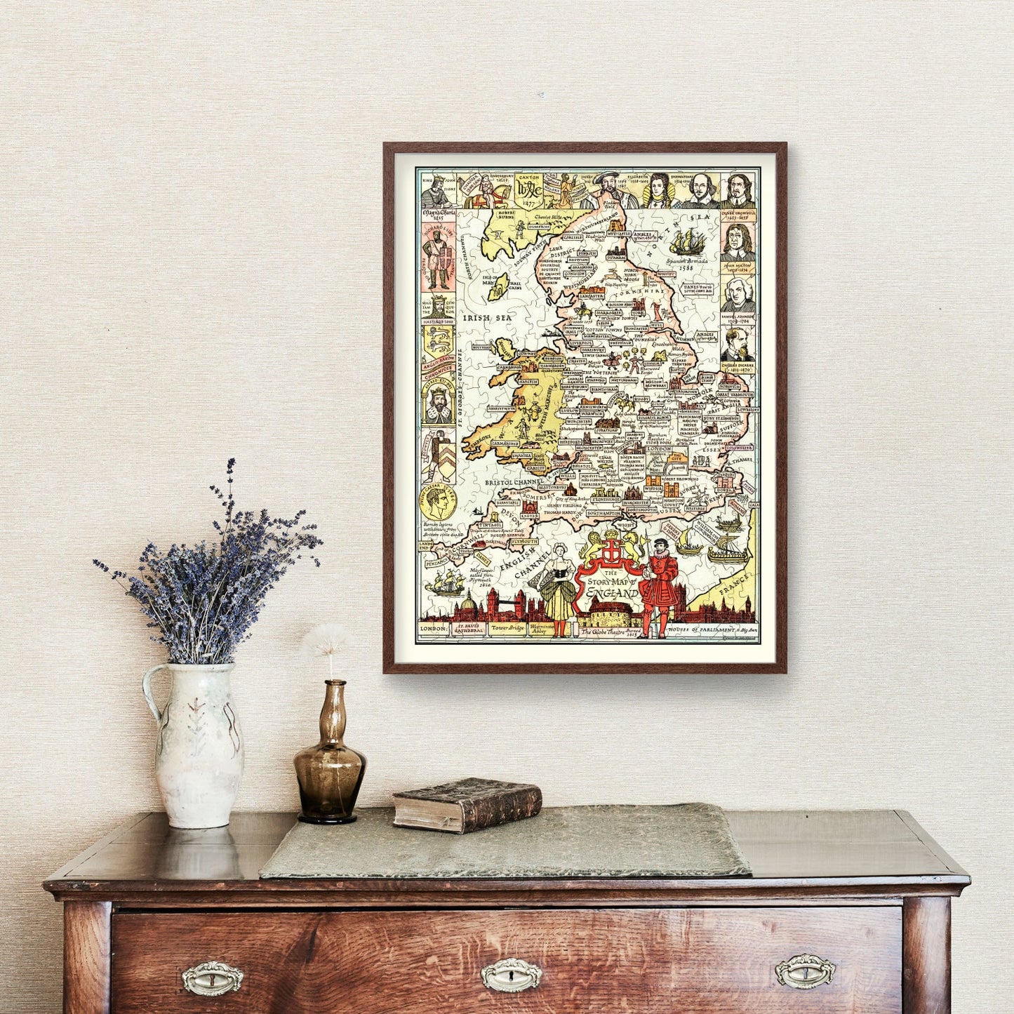 Vintage Story Map of England, 1936