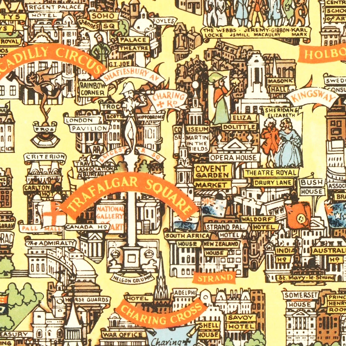 Vintage Map of London, England 1951