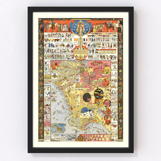 Vintage Map of Los Angeles, California 2012