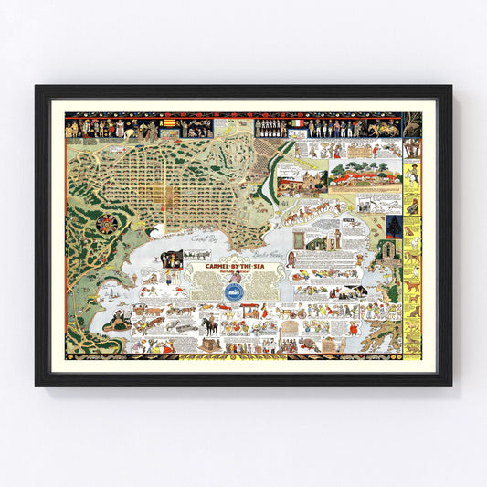 Vintage Map of Carmel By The Sea, California 1942