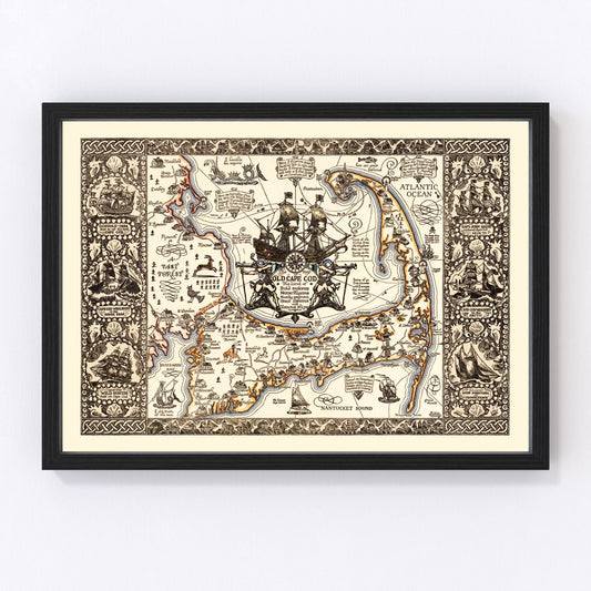 Vintage Map of Cape Cod, 1930