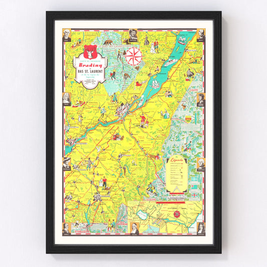Vintage Map of Saguenay, 1948