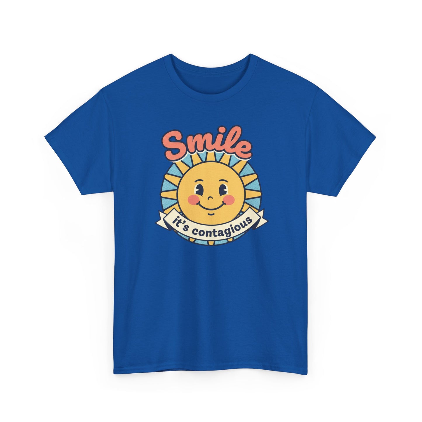 Smiling Sun "Smile It's Contagious" Tee | Cute Retro Sunshine Tee