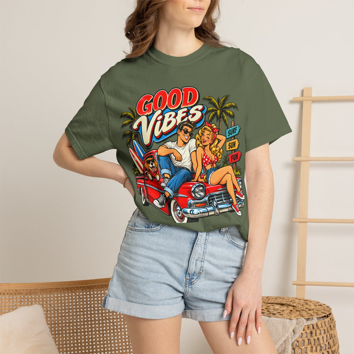 Good Vibes Retro Beach T-Shirt