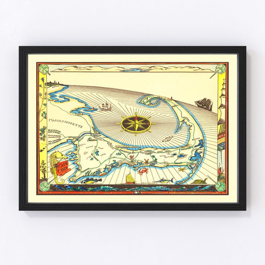 Vintage Map of Cape Cod, 1938
