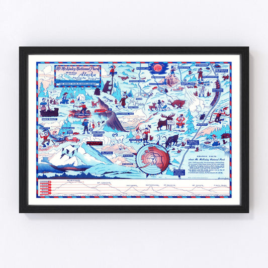 Vintage Map of Mt. McKinley National Park, 1937