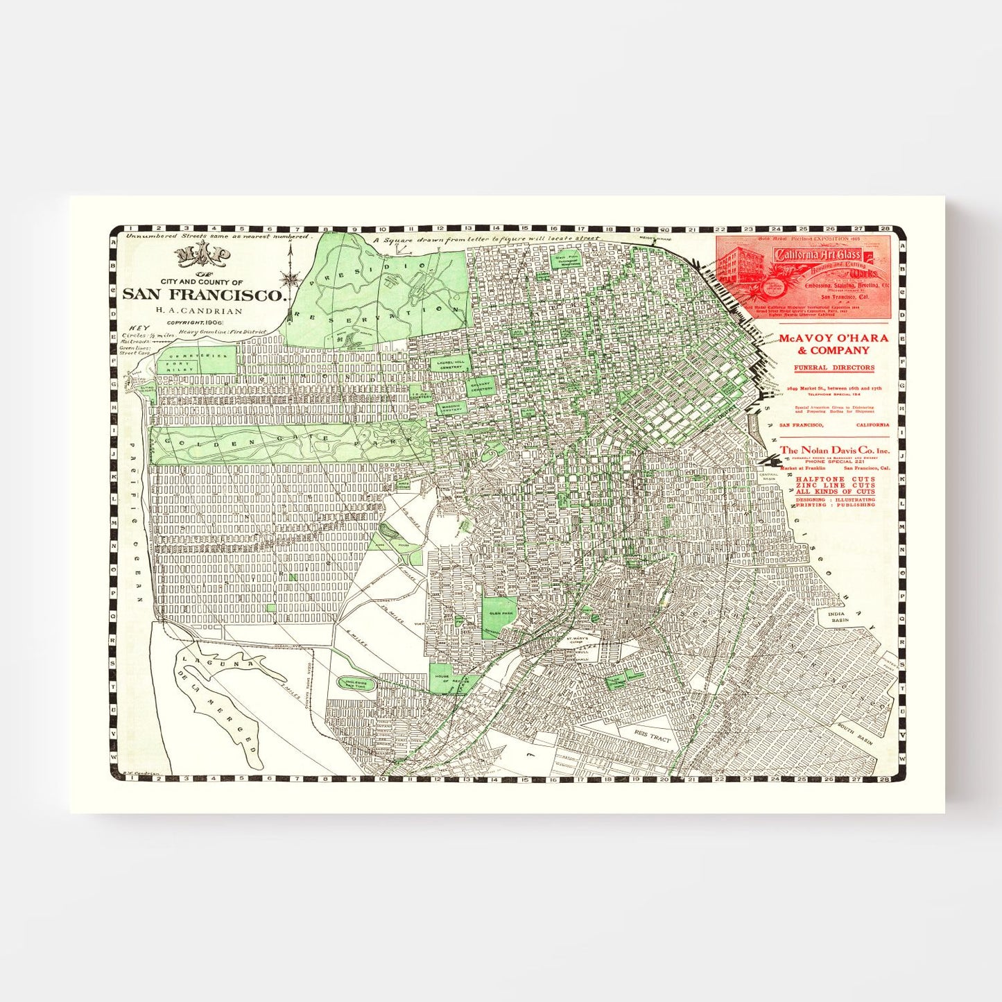 Vintage Map of San Francisco, California 1906