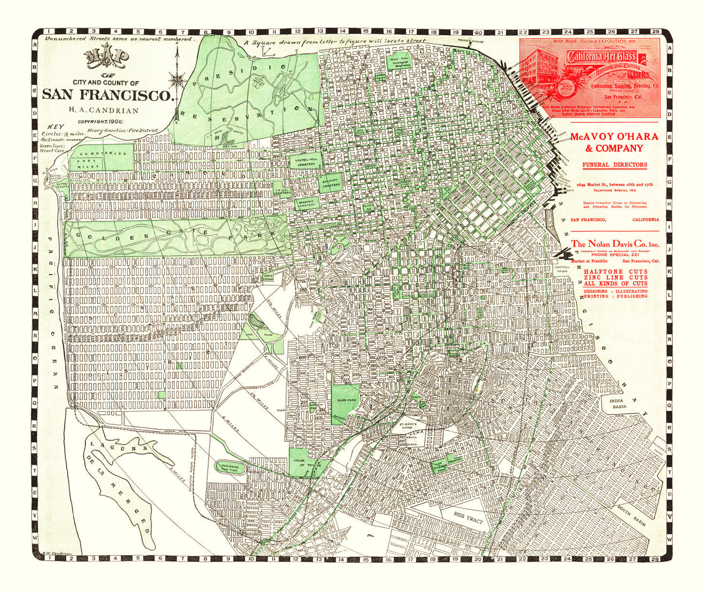 Vintage Map of San Francisco, California 1906