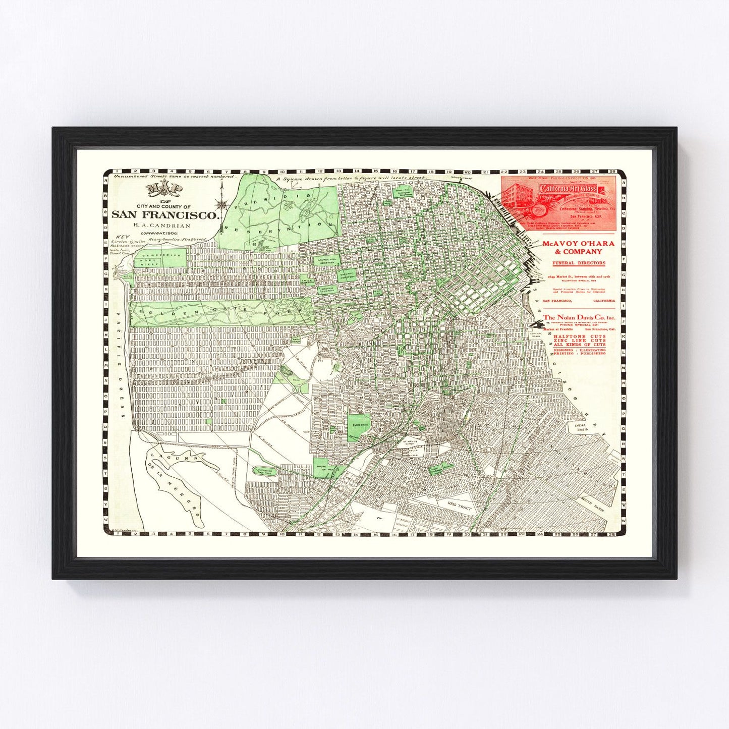 Vintage Map of San Francisco, California 1906