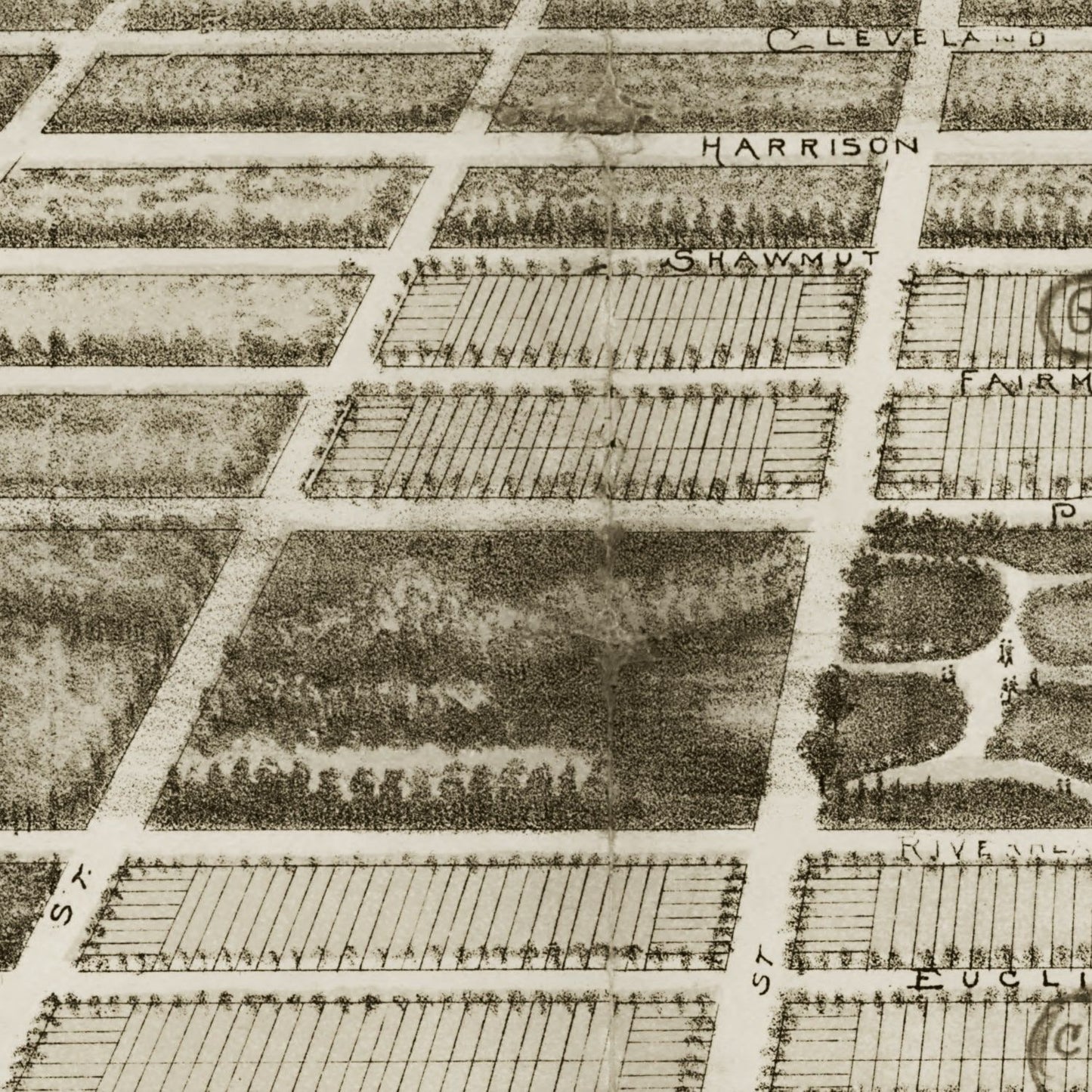 Vintage Map of Riverhead, New York 1890