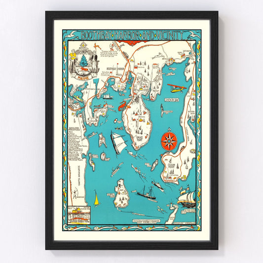 Vintage Map of Boothbay Harbor, 1931
