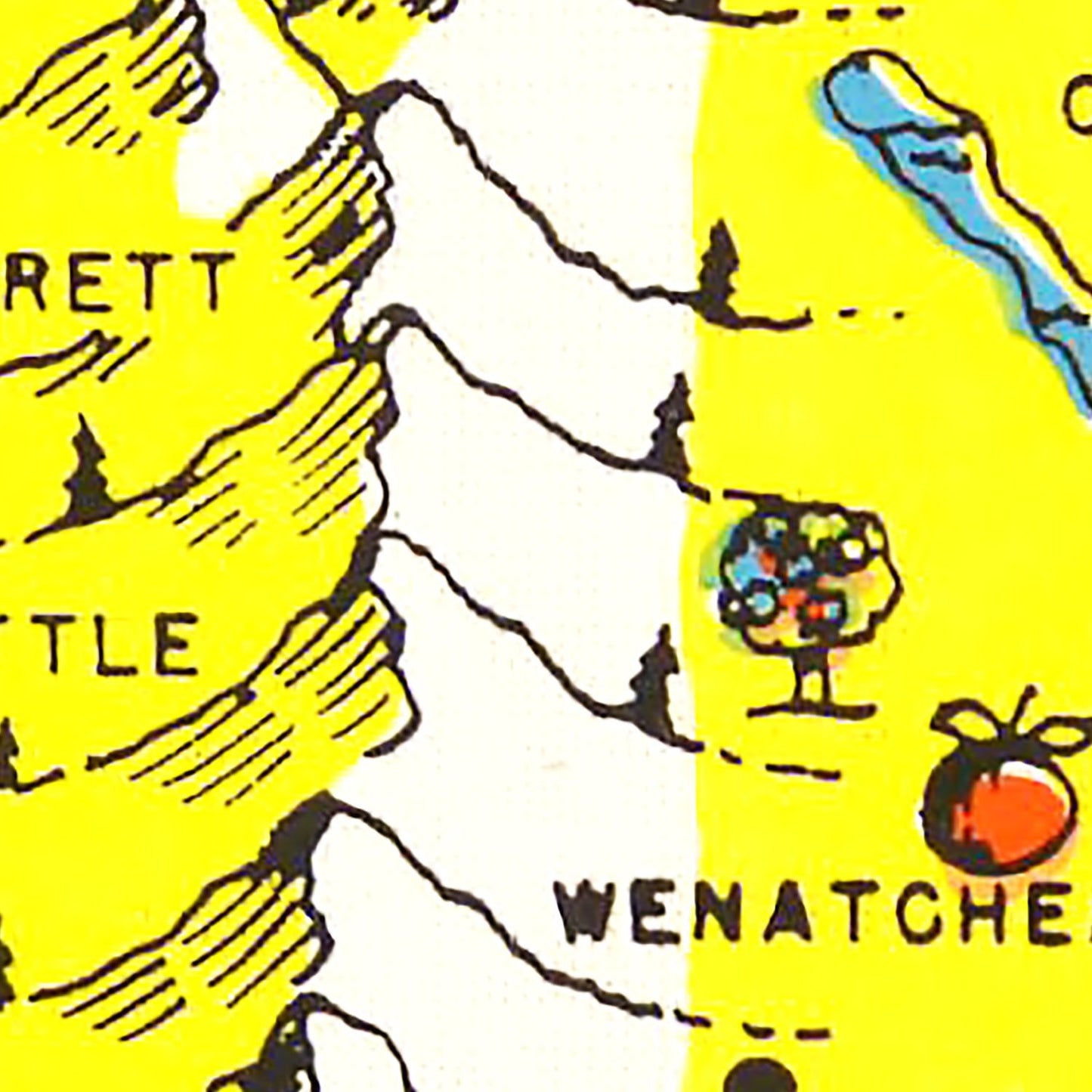 Vintage Map of Washington 1950