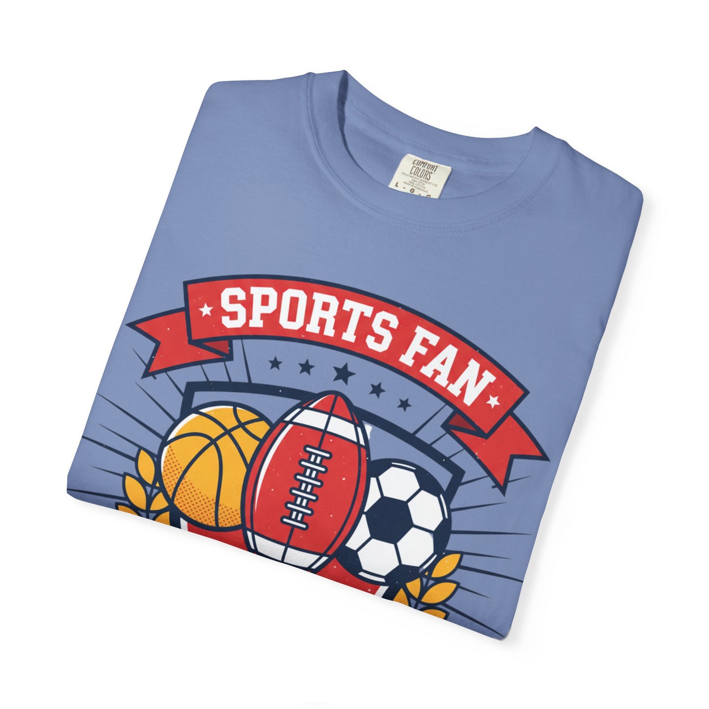 Sports Fan emblem T-shirt | Football Basketball Soccer Baseball