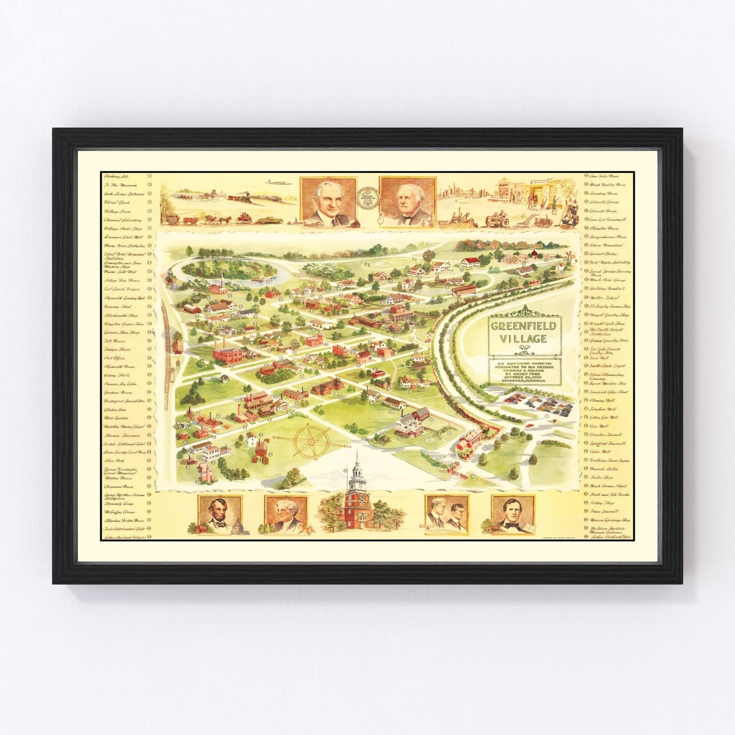 Vintage Map of Greenfield Village, 1951