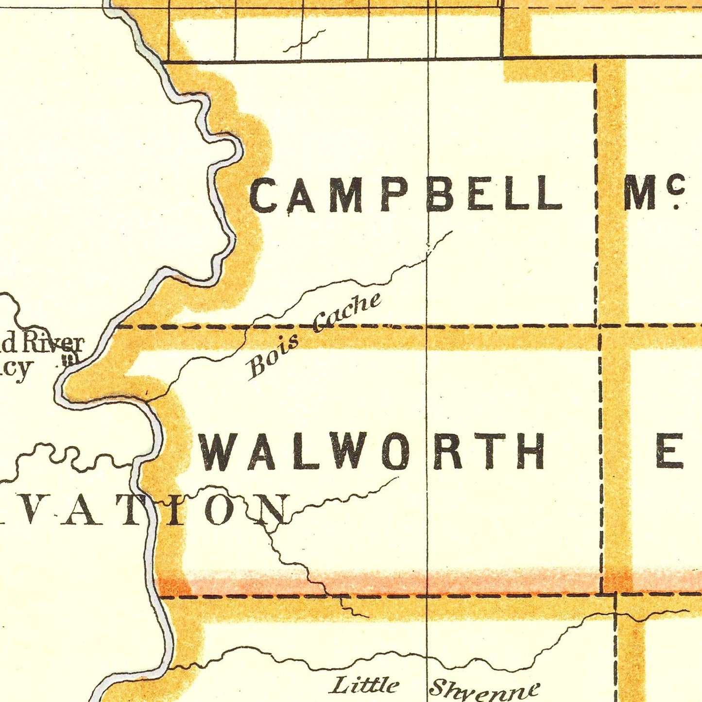 Vintage Map of South Dakota 1876