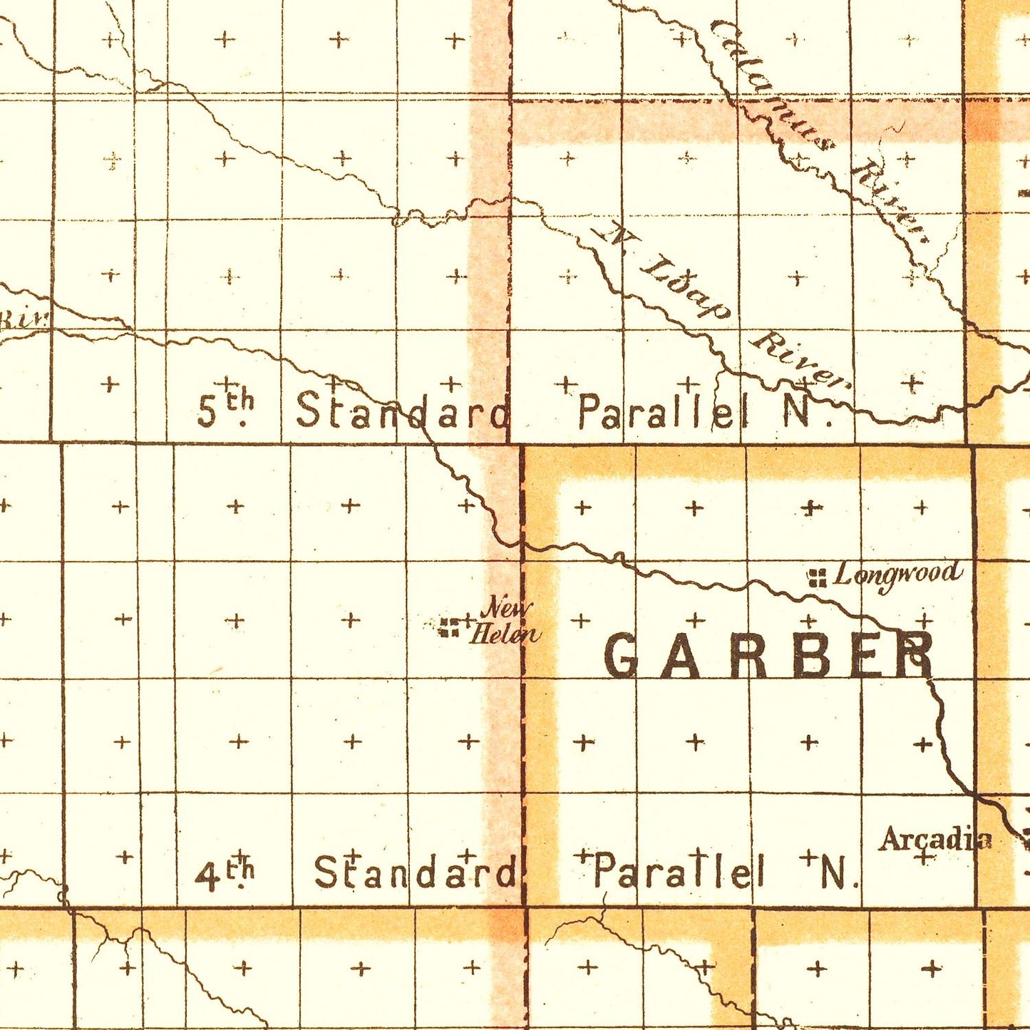 Vintage Map of Nebraska 1876