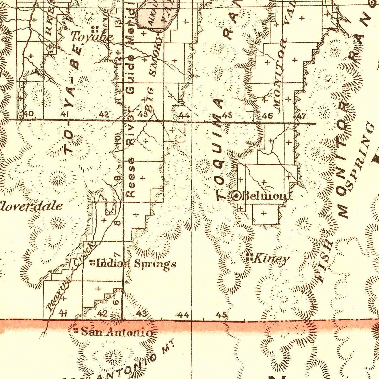 Vintage Map of Nevada 1876
