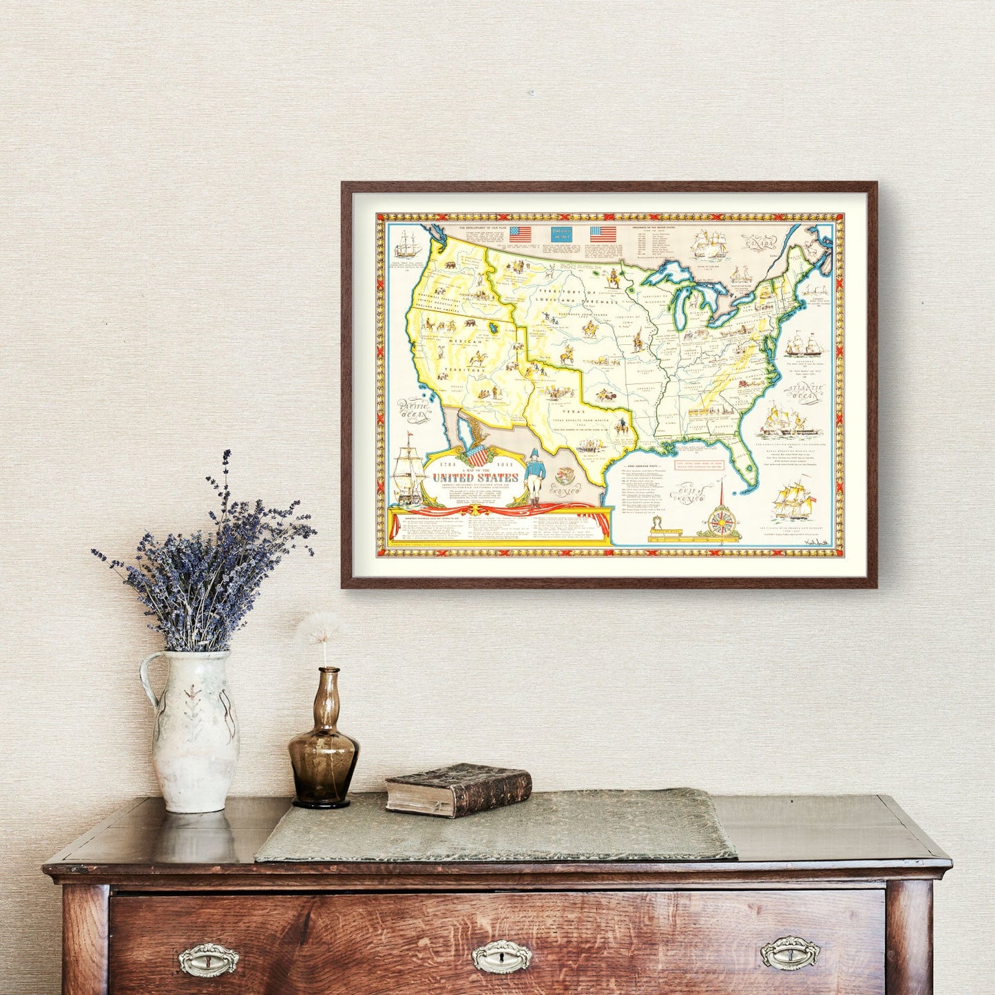 Vintage Louisiana Map Purchase Map of the United States