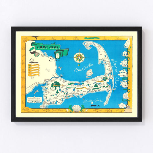 Vintage Map of Cape Cod, 1940