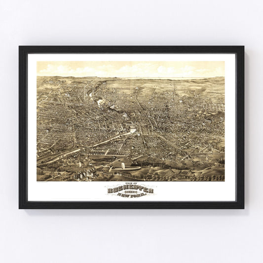 Vintage Map of Rochester, New York 1880